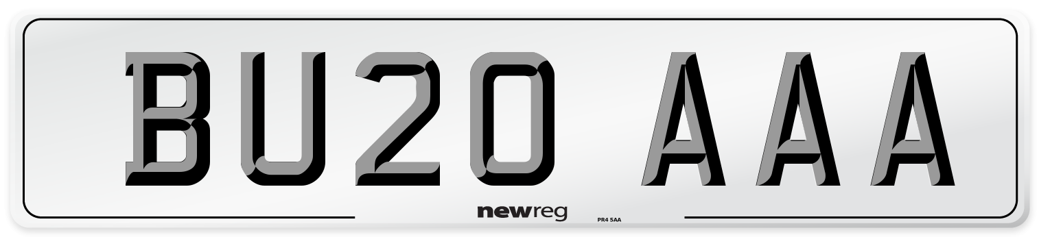 BU20 AAA Number Plate from New Reg